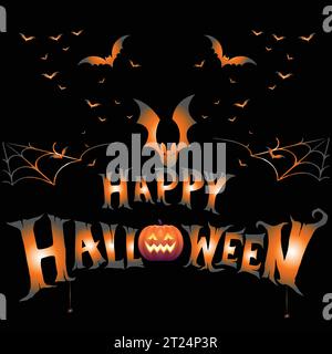 Joyeux Halloween Horror Design Illustration de Vecteur