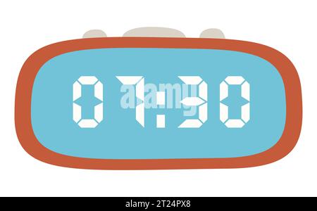 Illustration vectorielle d'horloge numérique dans un style plat. Montre vectorielle isolée sur un fond blanc. Icône pour la conception et les applications. Illustration de Vecteur