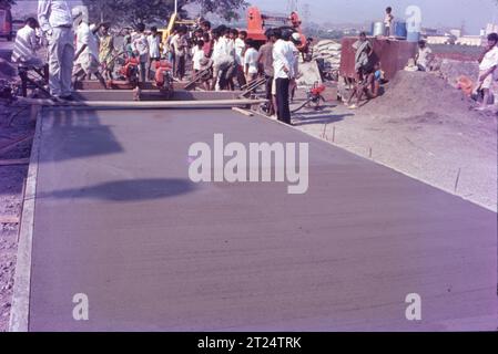 Infrastructure Work, Road Construction, Mumbai, Inde. Banque D'Images