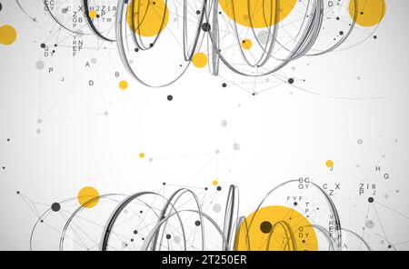 Modèle de présentation de la science et de la technologie. Fond de style plexus. Illustration de Vecteur