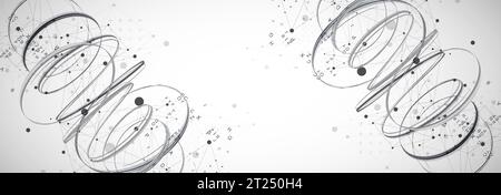 Modèle de présentation de la science et de la technologie. Fond de style plexus. Illustration de Vecteur