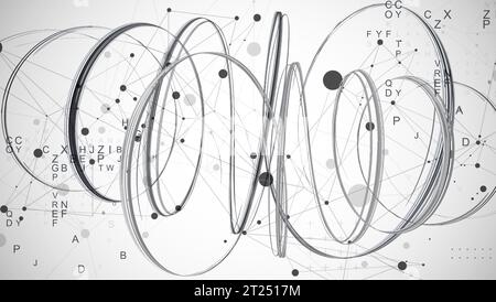 Modèle de présentation de la science et de la technologie. Fond de style plexus. Illustration de Vecteur