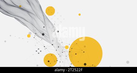 La vague abstraite est faite dans un style de cadre. Modèle de présentation de la science et de la technologie. Vecteur Illustration de Vecteur