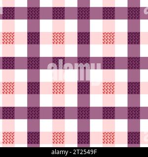 Nappe pastel Vichy Vector Seamless Pattern. Fond de damier violet et rose. Design Cottagecore Garden. Homestead Farmhouse Summer Graphic B Illustration de Vecteur