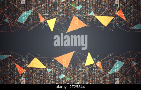 Contexte technologique. Concept Big Data. Code informatique binaire. Illustration vectorielle. Illustration de Vecteur