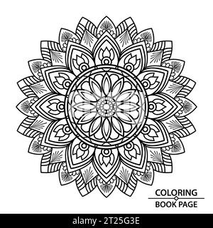 Mandalas de découpe de papier pour la relaxation et la méditation Colouring Book page Design. Prenez ces pages de coloriage de mandala faciles aujourd'hui et profitez de quelques minutes o Illustration de Vecteur