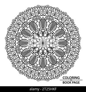 Mandalas de découpe de papier pour la relaxation et la méditation Colouring Book page. Easy Mandala Colouring pages de livre pour adultes, capacité de se détendre, cerveau Experian Illustration de Vecteur