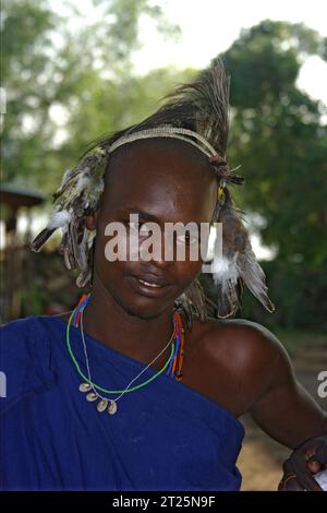 Les Njemps, également appelés «en-Jemusi», «il-Chamus», Ilchamus ou Iltiamus, vivaient autour du lac Baringo, dans un lieu appelé Marigat. Ils parlent Maa l Banque D'Images