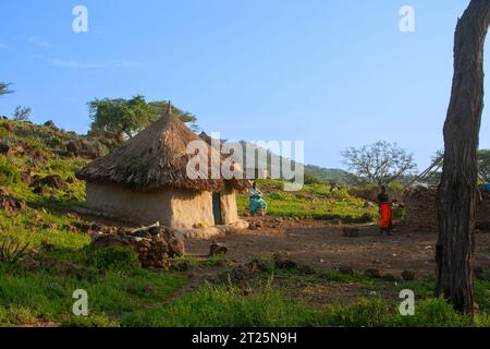 Les Njemps, également appelés «en-Jemusi», «il-Chamus», Ilchamus ou Iltiamus, vivaient autour du lac Baringo, dans un lieu appelé Marigat. Ils parlent Maa l Banque D'Images