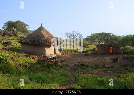 Les Njemps, également appelés «en-Jemusi», «il-Chamus», Ilchamus ou Iltiamus, vivaient autour du lac Baringo, dans un lieu appelé Marigat. Ils parlent Maa l Banque D'Images