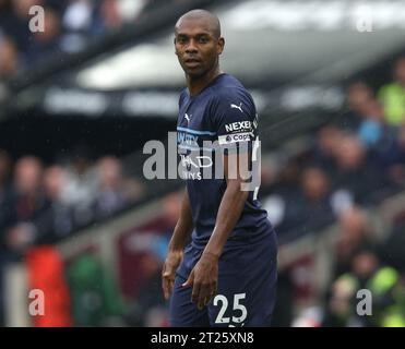 Fernandinho de Manchester City contre West Ham United. - West Ham United v Manchester City, Premier League, London Stadium, Londres, Royaume-Uni - 15 mai 2022 usage éditorial uniquement - des restrictions DataCo s'appliquent Banque D'Images