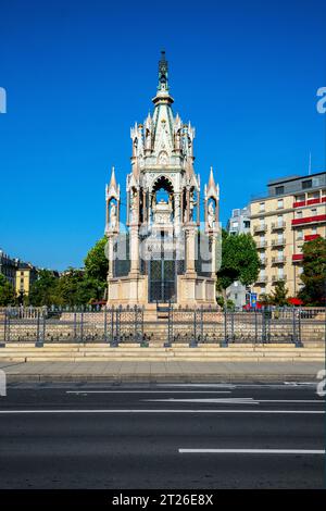 Monument Brunswick construit en 1879 par le Quai du Mont-blanc, dans le jardin des Alpes à Genève, Suisse. Le Monument est un mausolée construit en 1879 Banque D'Images