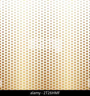 Motif sans couture coeur doré. Répétition de fond de coeurs dorés. Impressions pour le design. Papier peint contemporain répété. Répéter l'impression. Imprimé géométrique Illustration de Vecteur
