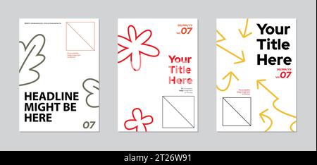 modèles de couverture de magazine, présentation de livre de couverture. Mise en page de brochure minimaliste et modèle d'affiche moderne de flyers d'affaires de rapport. a4 a5 format a3 Illustration de Vecteur