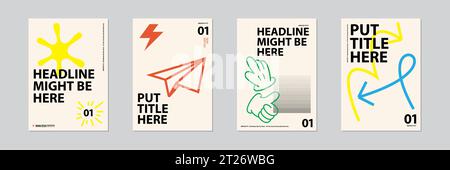 modèles de couverture de magazine, présentation de livre de couverture. Mise en page de brochure minimaliste et modèle d'affiche moderne de flyers d'affaires de rapport. a4 a5 format a3 Illustration de Vecteur