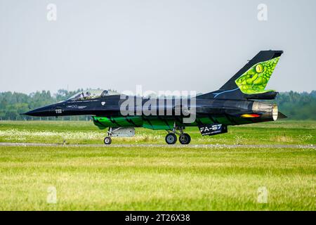 Liepaja, Lettonie- 06 août 2023 : General Dynamics F-16AM Fighting Falcon de l'armée de l'air belge Banque D'Images