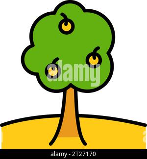Icône arbre fruitier. Icône relative à Agriculture et ferme. Convient pour la conception de sites Web, l'application, les interfaces utilisateur. Style icône plate. Conception vectorielle simple Illustration de Vecteur