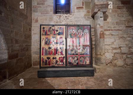 Vue intérieure du monastère de Suso à San Millan de la Cogolla, la Rioja, Espagne. Banque D'Images