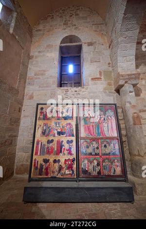 Vue intérieure du monastère de Suso à San Millan de la Cogolla, la Rioja, Espagne. Banque D'Images