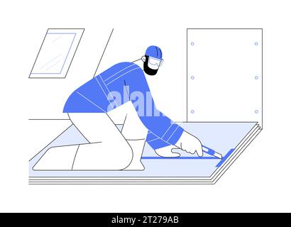 Illustration vectorielle abstraite de concept de coupe de cloison sèche. Illustration de Vecteur