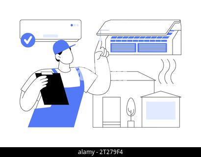 Illustration vectorielle abstraite d'inspection HVAC. Illustration de Vecteur