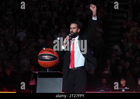 Milan, Italie. 17 octobre 2023. Gigi Datome Night pendant EA7 Emporio Armani Milano vs Olympiacos Piraeus, Basketball Euroleague match à Milan, Italie, octobre 17 2023 crédit : Agence de photo indépendante/Alamy Live News Banque D'Images
