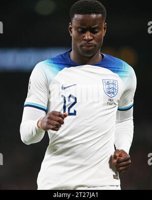 Londres, Royaume-Uni. 17 octobre 2023. Londres, le 17 octobre 2023 : Marc Guéhi d'Angleterre lors du match de football UEFA Euro 2024 qualifier entre l'Angleterre et l'Italie au stade de Wembley, Londres, Angleterre. (Pedro Soares/SPP) crédit : SPP Sport Press photo. /Alamy Live News Banque D'Images