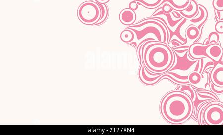 Métaboul de lollipop 3D liquide, avec structure organique. Arrière-plan abstrait vectoriel de bonbons. Formes roses fluides et amusantes. Illustration de Vecteur