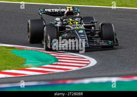 Suzuka Grand Prix circuit, 18 octobre 2023 : Lewis Hamilton (GBR) de l'équipe Mercedes lors du Grand Prix de Formule 1 du Japon 2023. Banque D'Images