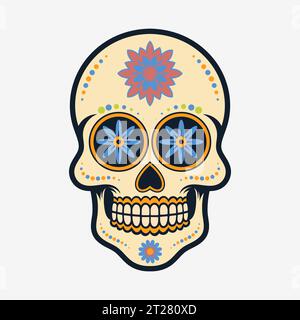 Icône de crâne de sucre. Jour des morts. Illustration vectorielle EPS10 Illustration de Vecteur