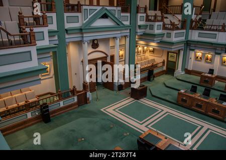 La salle de réunion à l'intérieur de l'édifice de la Confédération provinciale à St. John's, Terre-Neuve-et-Labrador, Canada Banque D'Images