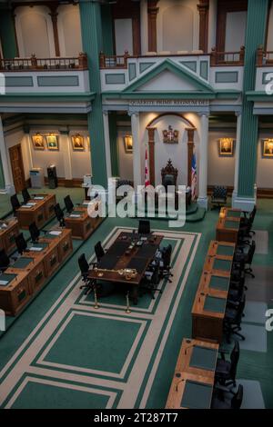 La salle de réunion à l'intérieur de l'édifice de la Confédération provinciale à St. John's, Terre-Neuve-et-Labrador, Canada Banque D'Images