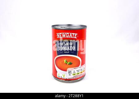 Soupe à la crème de tomate Newgate – pays de Galles, Royaume-Uni – 10 octobre 2023 Banque D'Images