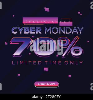 Promotion Cyber Monday offre spéciale bannière de modèle numérique. Illustration vectorielle Illustration de Vecteur