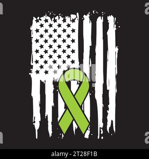 Sensibilisation au lymphome - vecteur American Distressed Flag Illustration de Vecteur