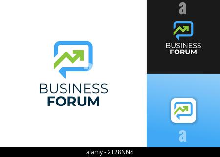 modèle de conception de logo de forum d'affaires. logo de discussion et de discussion d'affaires. Illustration de Vecteur