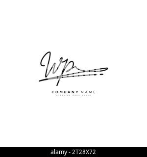WP signature logo - modèle de logo vectoriel manuscrit pour WP Alphabet Illustration de Vecteur