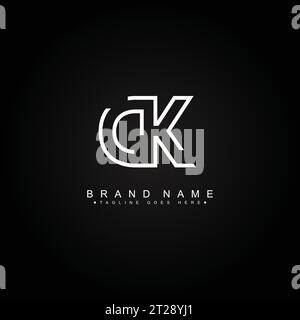 Modèle de logo DK Vector - icône simple pour la lettre initiale D et le monogramme K. Illustration de Vecteur