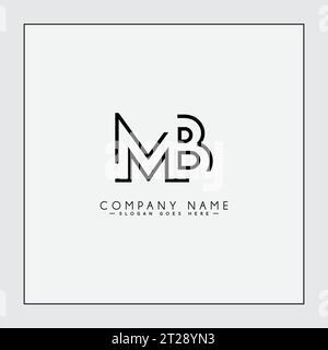 Logo vectoriel minimal MB - logo d'entreprise simple pour Monogram M et B. Illustration de Vecteur