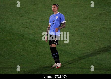 Montevideo, Uruguay. 17 octobre 2023. Darwin Nunez de l'Uruguay, lors du match entre l'Uruguay et le Brésil pour le 4e tour des qualifications FIFA 2026, au stade Centenario, à Montevideo, Uruguay, le 17 octobre. Photo : Pool Pelaez Burga/DiaEsportivo/DiaEsportivo/Alamy Live News crédit : DiaEsportivo/Alamy Live News Banque D'Images