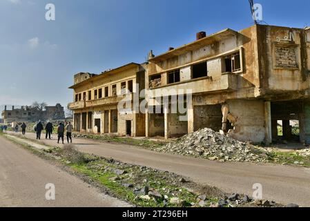 Quneitra sur le côté syrien du plateau du Golan, prise par Israël pendant la guerre des six jours, complètement détruite par Israël avant son retrait en juin 1974 Banque D'Images