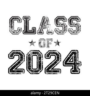 Classe de 2024 vecteur, conception de t-shirt Illustration de Vecteur