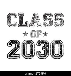 Classe de 2030 vecteur, conception de t-shirt Illustration de Vecteur