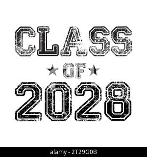 Classe de 2028 vecteur, conception de t-shirt Illustration de Vecteur