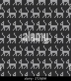 modèle tricoté sans couture avec tissu de motif de tricot de chats Illustration de Vecteur