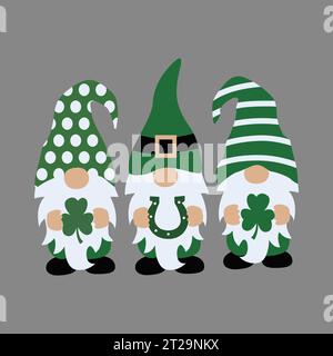 Chemise Saint Patrick Lucky Gnome, St. Chemise Patrick's Day, tee-shirt irlandais gnome, vecteur de conception de t-shirt Illustration de Vecteur