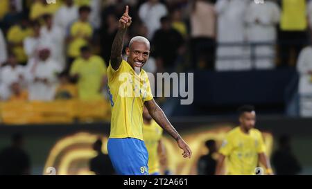 Anderson Talisca d'Al Nassr FC célèbre après avoir marqué lors du match Al Nassr FC (KSA) vs FC Istiklol (TJK) jour 2 de la Ligue des champions AFC 2023-24 Groupe E à Al-Awwal Park le 2 octobre 2023 à Riyad, en Arabie saoudite. Photo de Stringer / Power Sport Images Banque D'Images