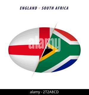 Compétition de rugby Angleterre vs Afrique du Sud. Rugby contre icône pour la demi-finale. Illustration vectorielle. Illustration de Vecteur