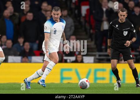 Londres, Angleterre. 17/10/2023, Kalvin Phillips (Angleterre) lors du match UEFA 'qualification européenne 2023-2024' entre l'Angleterre 3-1 Italie au stade de Wembley le 173 octobre 2023 à Londres, Angleterre. Crédit : Maurizio Borsari/AFLO/Alamy Live News Banque D'Images