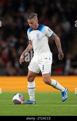 Londres, Angleterre. 17/10/2023, Kalvin Phillips (Angleterre) lors du match UEFA 'qualification européenne 2023-2024' entre l'Angleterre 3-1 Italie au stade de Wembley le 173 octobre 2023 à Londres, Angleterre. Crédit : Maurizio Borsari/AFLO/Alamy Live News Banque D'Images